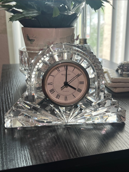 Waterford Crystal Other - Vintage Waterford Crystal Mantle Clock with Sunburst Design and Roman Numerals